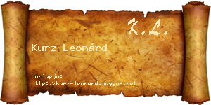 Kurz Leonárd névjegykártya