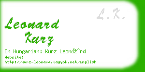leonard kurz business card